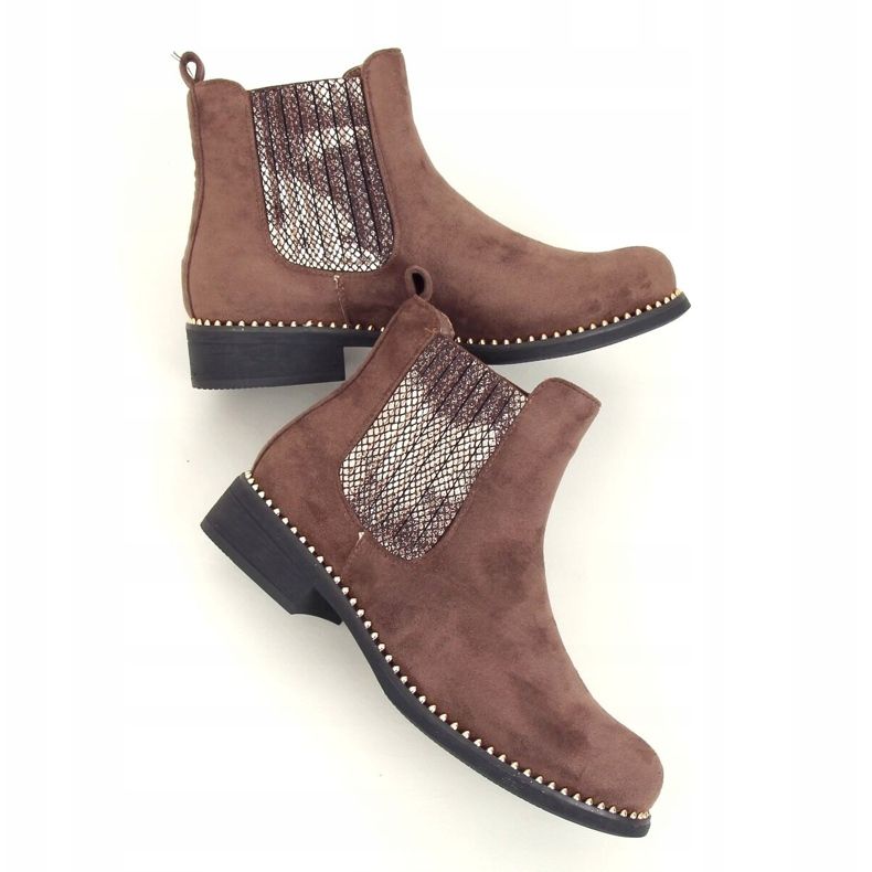 Botas femininas Chelsea, marrom camurça HQ231 Khaki castanho cáqui 2