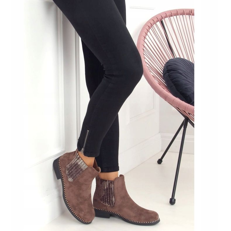 Botas femininas Chelsea, marrom camurça HQ231 Khaki cáqui 1