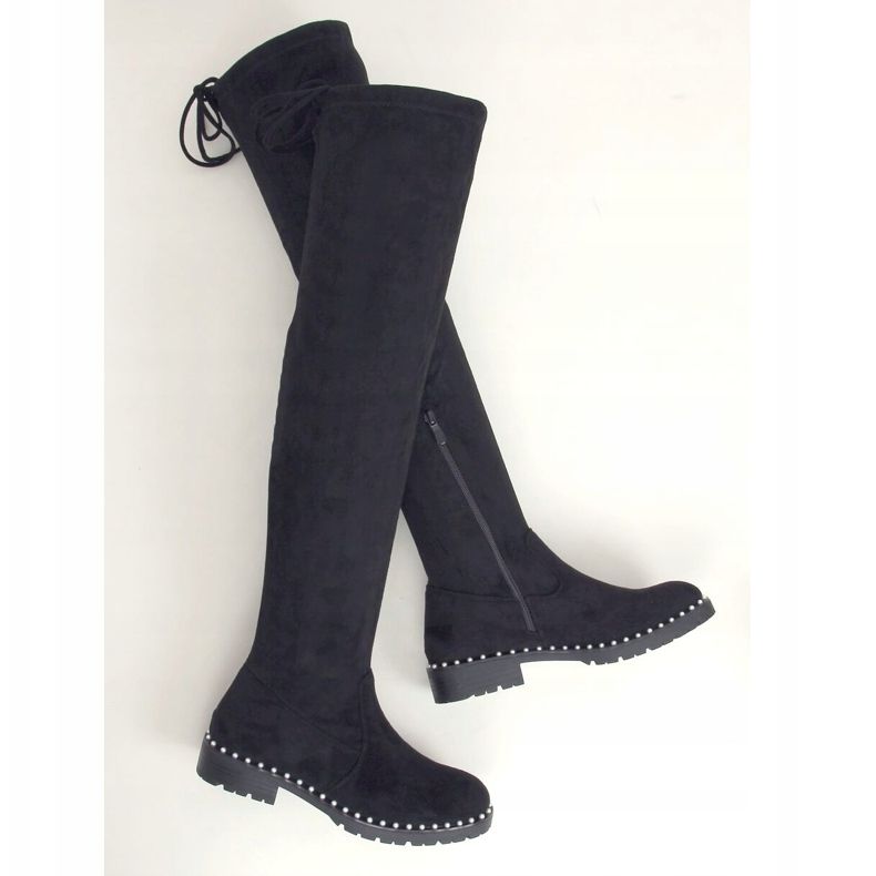 Botas de mosqueteiro pretas 8375-PG pretas preto 1