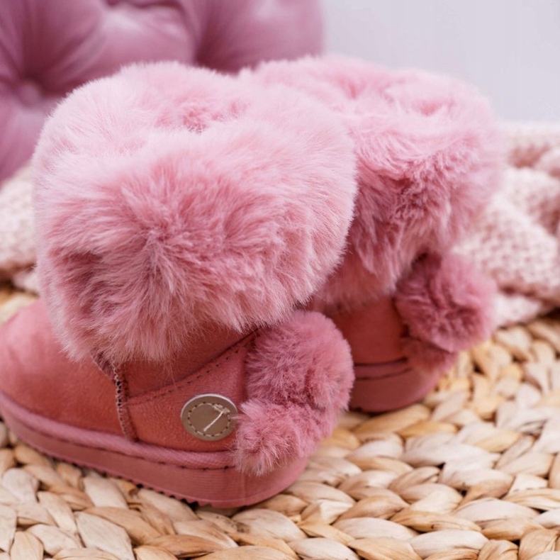 FRROCK Botas de neve infantis com chuteiras de pele rosa 4 FRROCK Botas de neve infantis com chuteiras de pele rosa 4