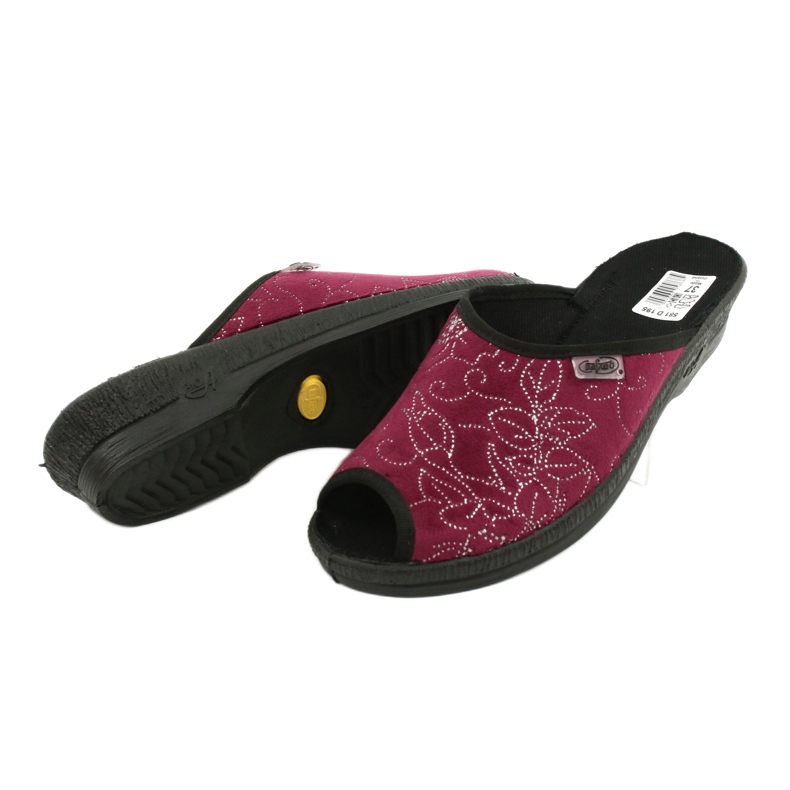 Sapatos femininos Befado pu 581D195 preto vermelho multicolorido 4