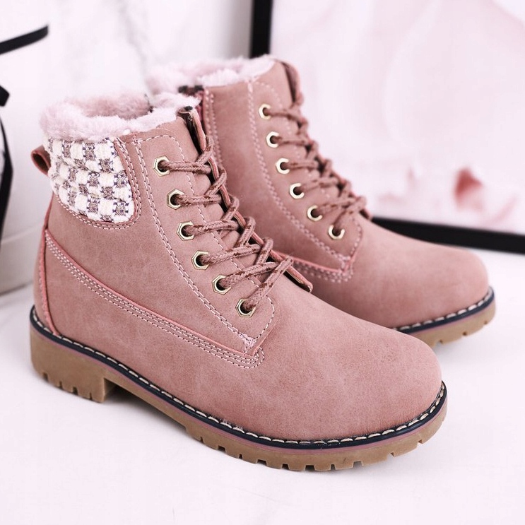 Apawwa Trappers de botas infantis com isolamento de pele Pink Forest rosa 2 Apawwa Trappers de botas infantis com isolamento de pele Pink Forest rosa 2