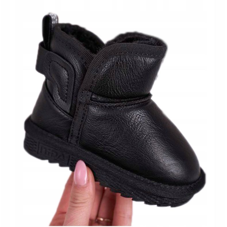 Apawwa Botas de neve pretas infantis com pele negra Charlotte preto 3