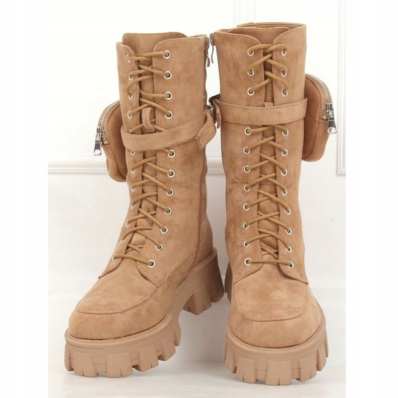 Botas com bolsa bege NC1111 Khaki cáqui 1