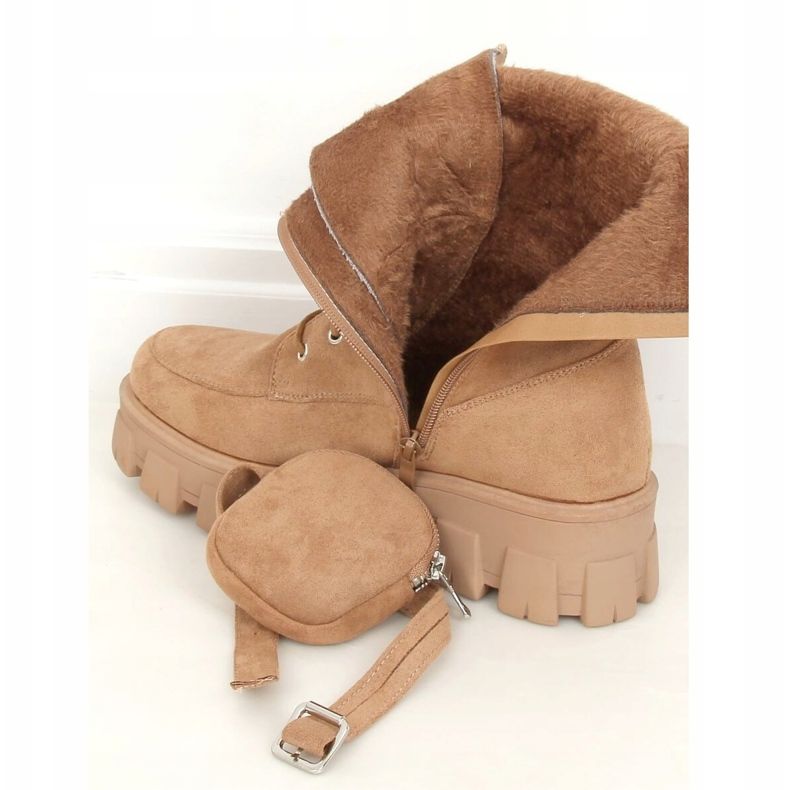 Botas com bolsa bege NC1111 Khaki cáqui 2