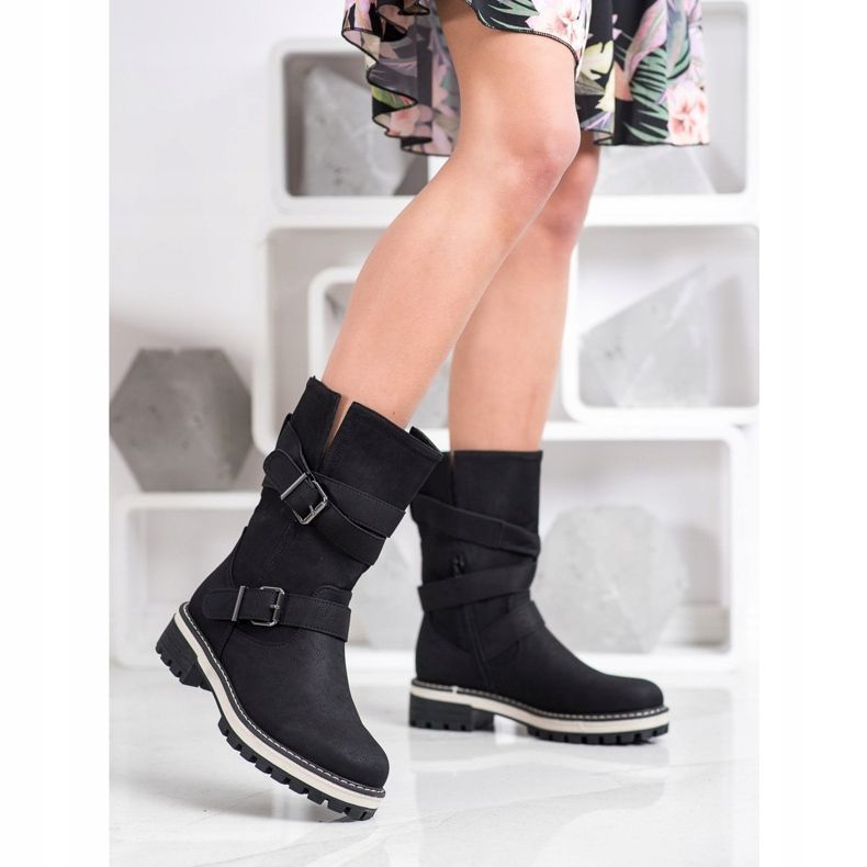 Super Mode Botas altas com fivela preto 1