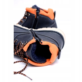 Vico Botas aquecidas infantis da Marinha para meninos com lã Billy azul marinho laranja 3