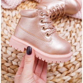 Trappers infantil botas quentes Champagne Dexter rosa 2
