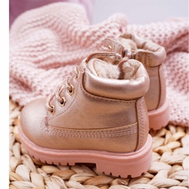 Trappers infantil botas quentes Champagne Dexter rosa 3