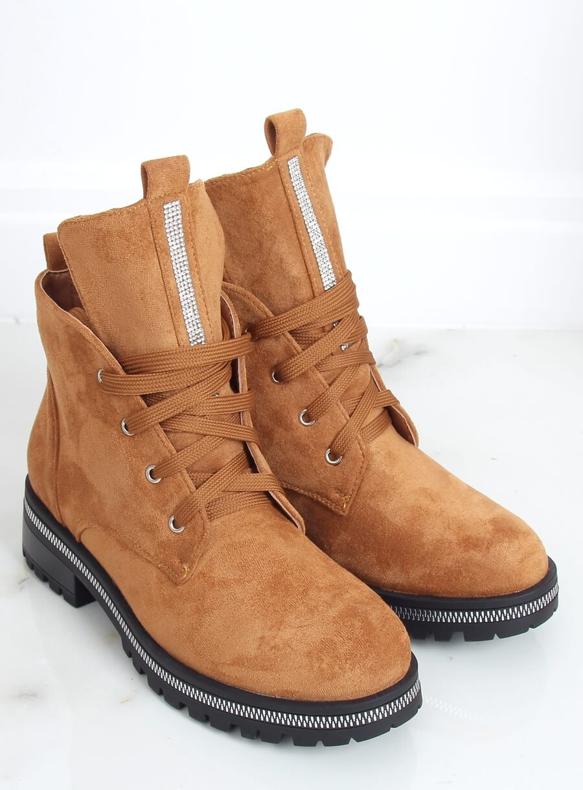 Botas femininas com cordões marrons NC1035 Camel marrom 2