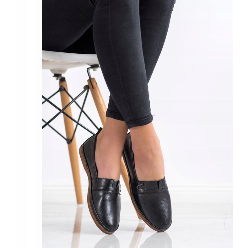 Slipons de couro VINCEZA preto 2