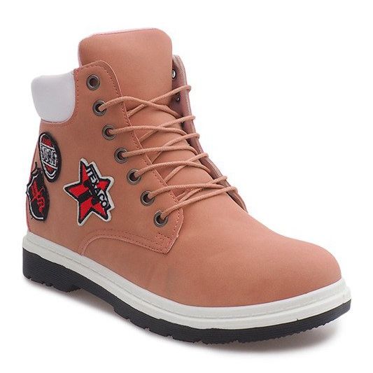 Botas de madeira isoladas SJ1679-6 rosa branco 2