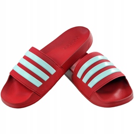 Chinelos masculinos Adidas Adilette Shower vermelho AQ1705 branco 1
