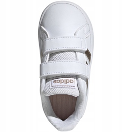 Sapatos infantis Adidas Grand Court I branco e ouro EF0116 dourado 1