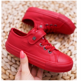 Tênis de couro infantil Big Star EE374036 vermelho 1