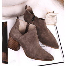 Nicole Botas femininas com recorte de camurça marrom Lawrence castanho 2