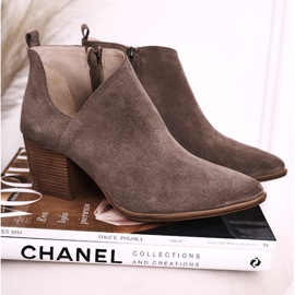 Nicole Botas femininas com recorte de camurça marrom Lawrence castanho 1