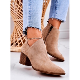 Nicole Botas femininas de tornozelo com recorte de camurça bege Lawrence castanho 2