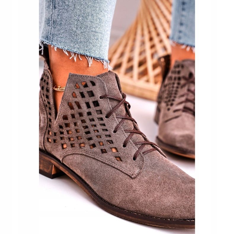 Nicole Botas femininas de camurça marrom susannah 1