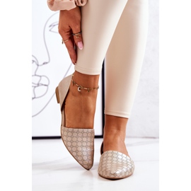 Bailarinas de couro elegantes Laura Messi 1110 Golden Gasoline multicolorido 2