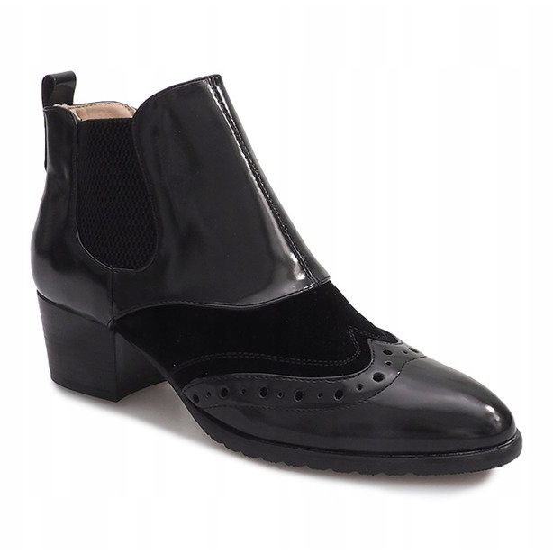 Sapatos lacados em pilar 8582-1 Preto 1