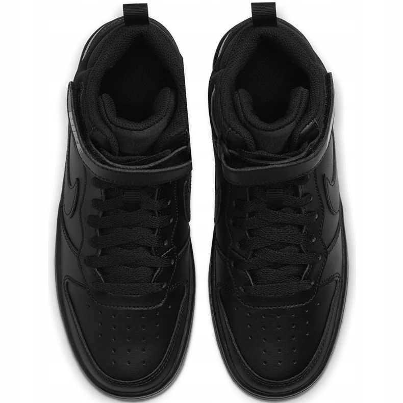 Sapatos infantis Nike Court Borough Mid 2 pretos CD7782 001 1