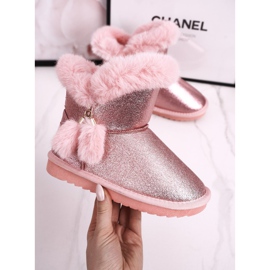 Apawwa Botas de neve quentes para crianças com pompons Clara rosa 1