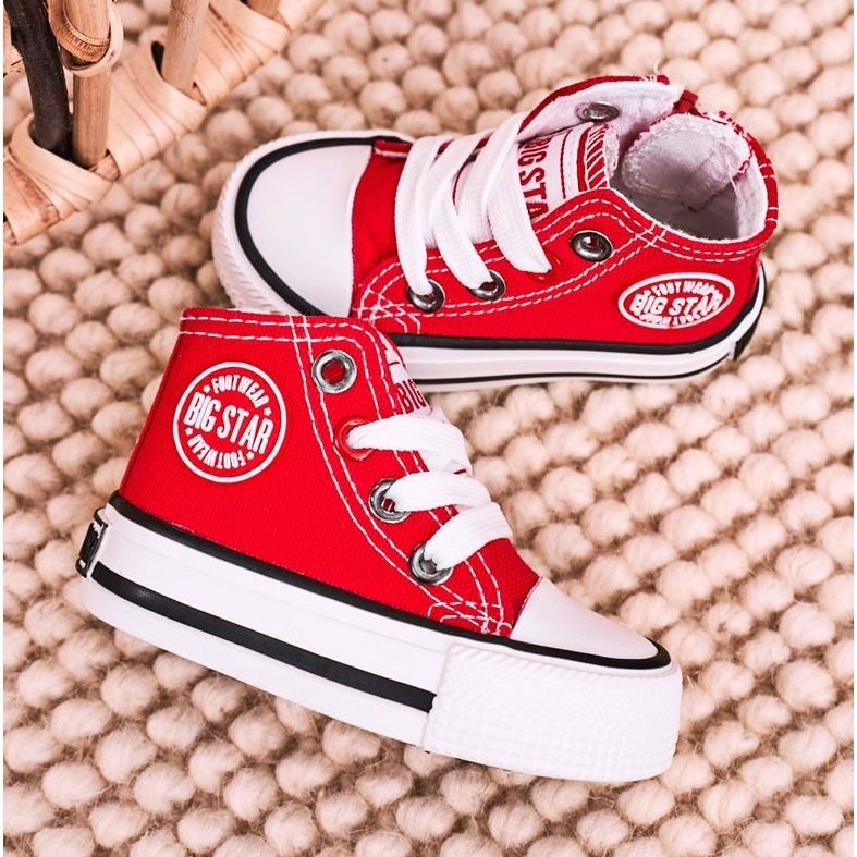 Tênis alto infantil com zíper Big Star HH374190 vermelho 1