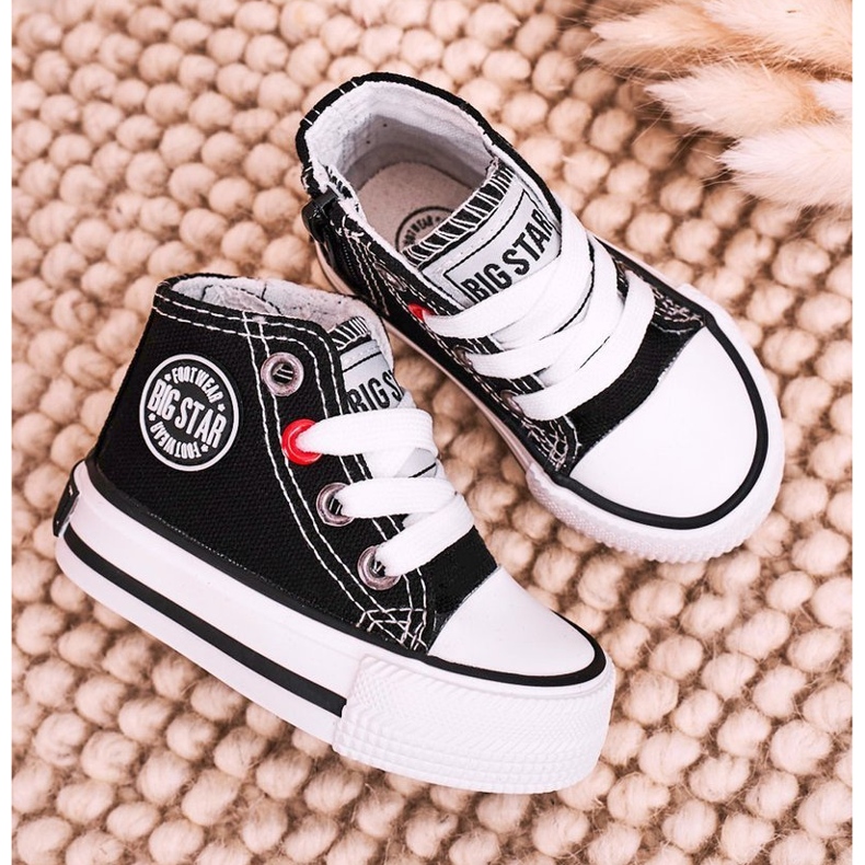 Tênis alto infantil com zíper Big Star HH374188 preto 1