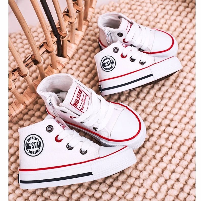 Tênis alto infantil com zíper Big Star HH374187 branco 1