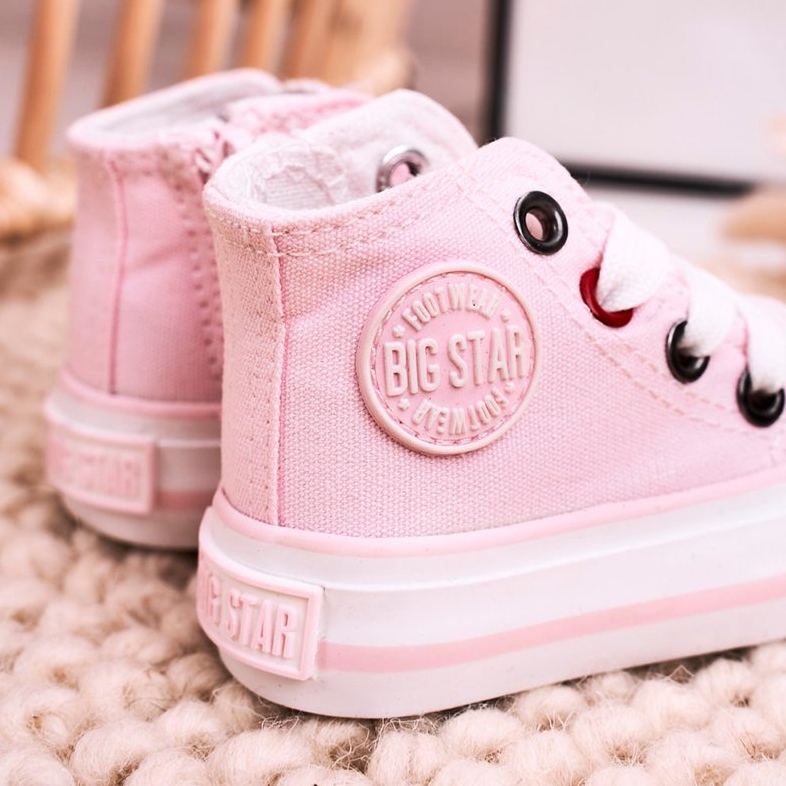 Tênis alto infantil com zíper Big Star HH374191 rosa 2