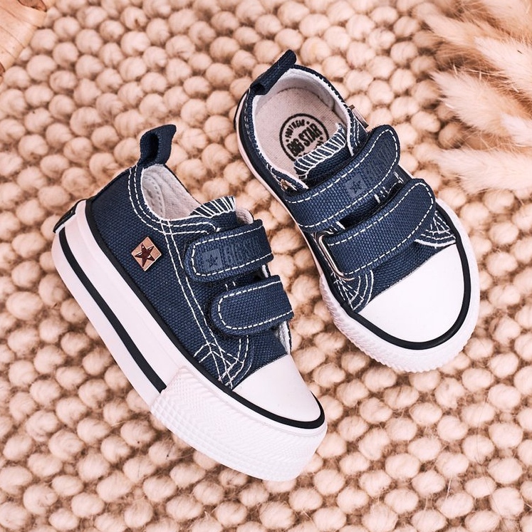 Tênis infantis com velcro Big Star HH374201 azul marinho 2