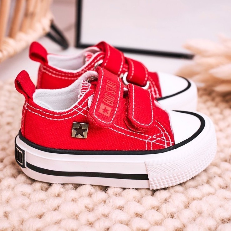 Tênis baixo infantil com velcro Big Star HH374202 vermelho 1