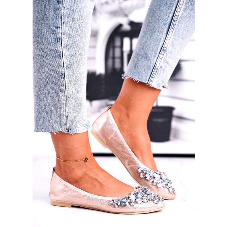 SEA Bailarinas femininas com pedras de cristal dourado 4