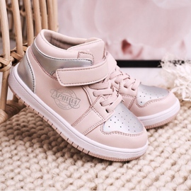 Apawwa Sapatos esportivos infantis rosa prata Madison 2