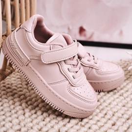Apawwa Calçados infantis esportivos com velcro rosa arejado 2