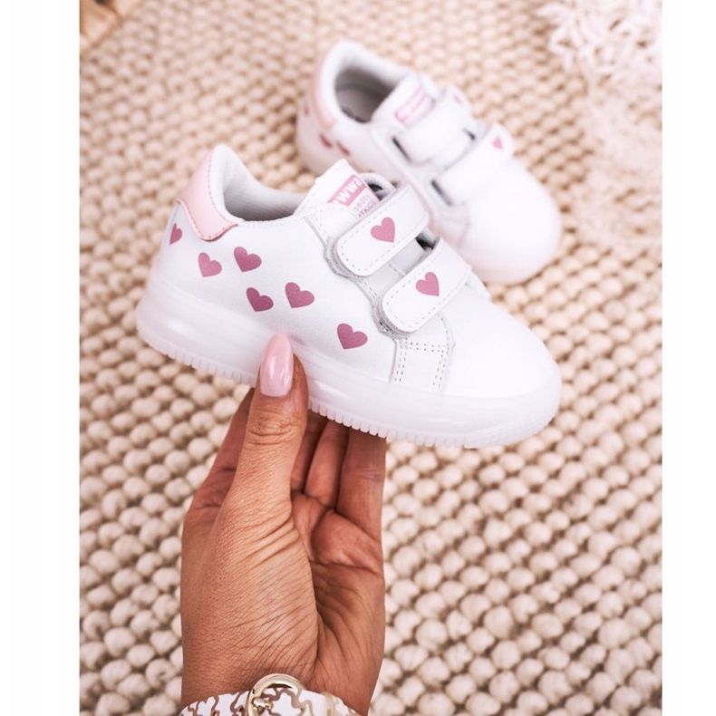 Apawwa Calçados infantis esportivos com sola iluminada estilo Led branco-rosa Boomer 2