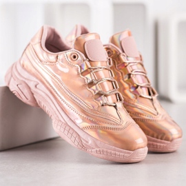 Ideal Shoes Tênis com efeito Holo rosa 1 Ideal Shoes Tênis com efeito Holo rosa 1