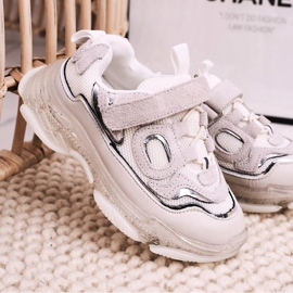 Apawwa Tênis esportivos infantis com solado transparente branco Bailey 1