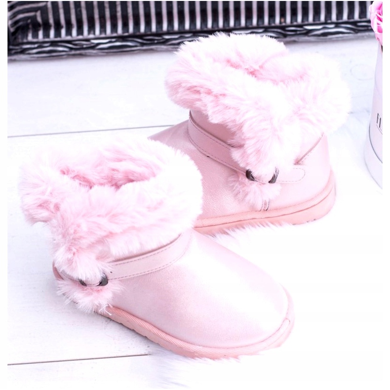 BUGO Botas de neve aquecidas para crianças com gelatina de pele rosa 3 BUGO Botas de neve aquecidas para crianças com gelatina de pele rosa 3