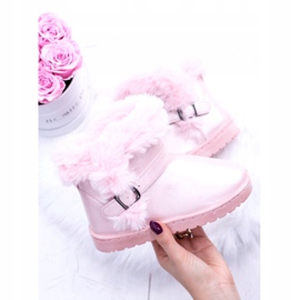 BUGO Botas de neve aquecidas para crianças com gelatina de pele rosa 2 BUGO Botas de neve aquecidas para crianças com gelatina de pele rosa 2