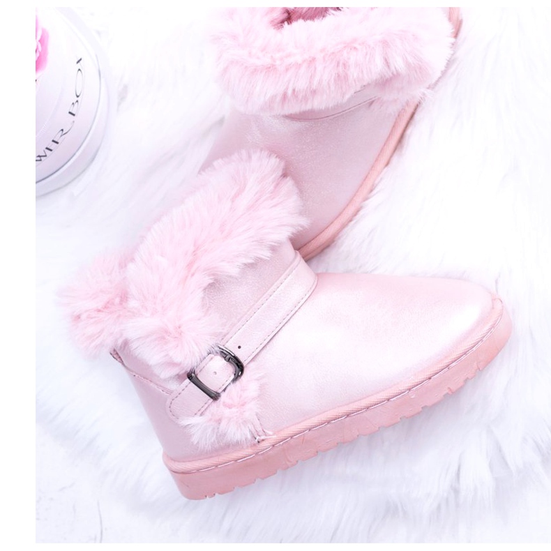 BUGO Botas de neve aquecidas para crianças com gelatina de pele rosa 1 BUGO Botas de neve aquecidas para crianças com gelatina de pele rosa 1