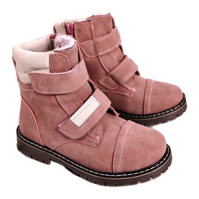 Apawwa Botas caçadores infantis aquecidas com pele rosa Emma bege 2 Apawwa Botas caçadores infantis aquecidas com pele rosa Emma bege 2