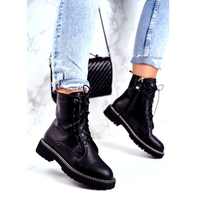 Botas femininas Big Star pretas GG274596 preto 2