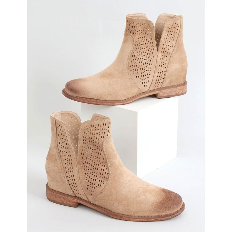 Botas bordadas bege NC1123 Beige 1