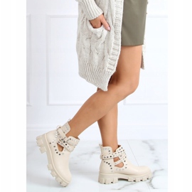 Botas cortadas com tachas bege NC1127 Bege 1 Botas cortadas com tachas bege NC1127 Bege 1