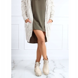 Botas cortadas com tachas bege NC1127 Bege 2 Botas cortadas com tachas bege NC1127 Bege 2