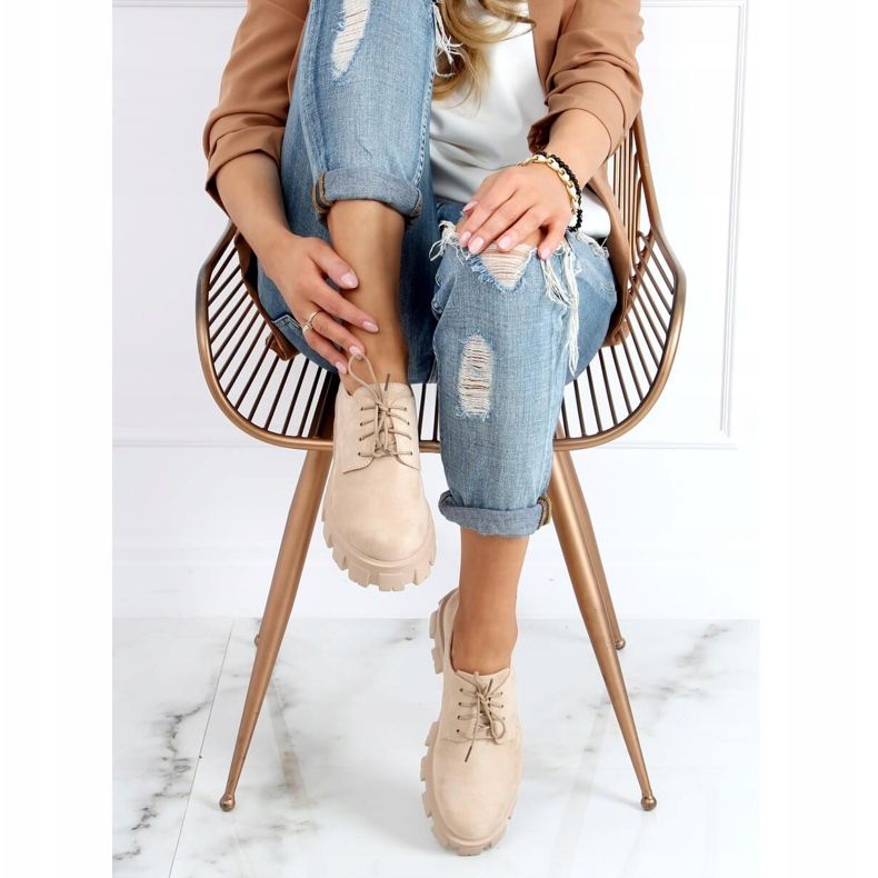 Mocassins de sola alta NC1120 Bege 2