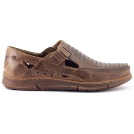 Polbut Sapatos masculinos Openwork para verão J73L marrom 2