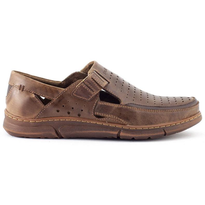 Polbut Sapatos masculinos Openwork para verão J73L marrom 2